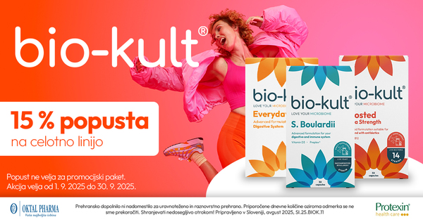 Prehranska dopolnila Bio-Kult so vam na voljo 15% ugodneje.