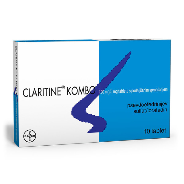 Claritine kombo 120 mg/5 mg tablete s podaljšanim sproščanjem (10 tablet)