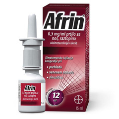 Afrin 0,5 mg/ml pršilo za nos, raztopina (15 ml)