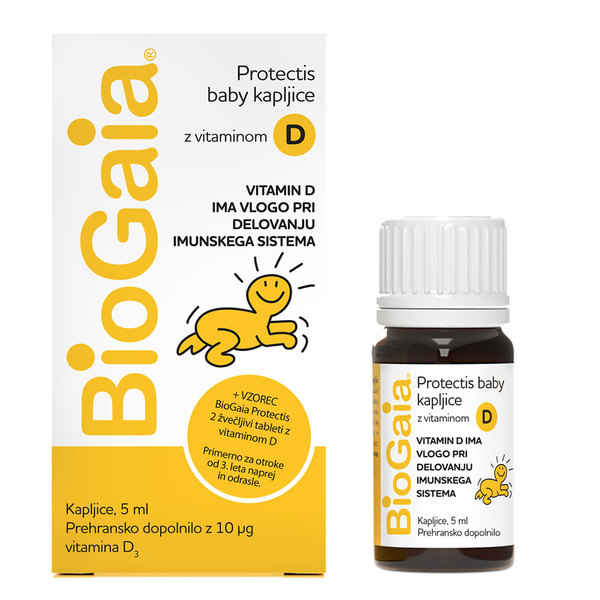 BioGaia Protectis Baby D3, kapljice za otroke in dojenčke (5 ml)