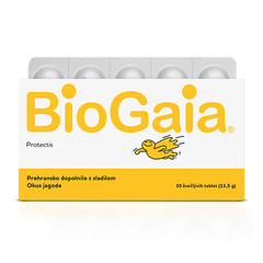 BioGaia ProTectis, žvečljive tablete z okusom jagode (30 tablet)