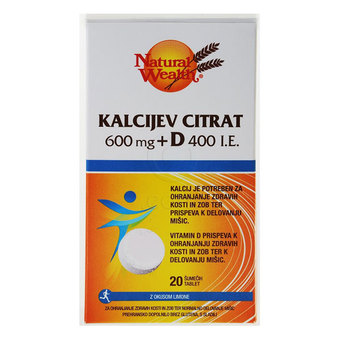 Kalcijev citrat z vitaminom D, šumeče tablete