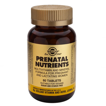 Solgar Prenatal multivitamini in minerali, 60 tablet