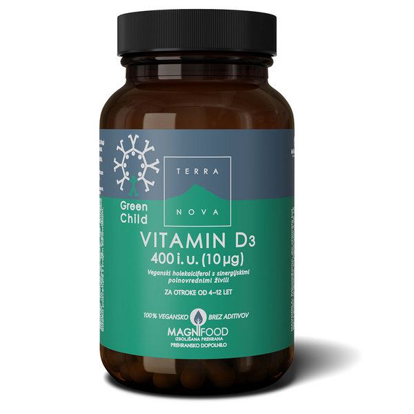 Terranova Vitamin D3 400 iu, kapsule za otroke (50 kapsul)