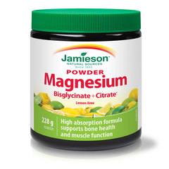 Jamieson Magnezij, prašek za pripravo napitka - limona in limeta (228 g)