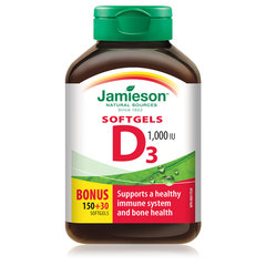 Jamieson Vitamin D3 1000 I.E./25 μg, kapsule (180 kapsul)