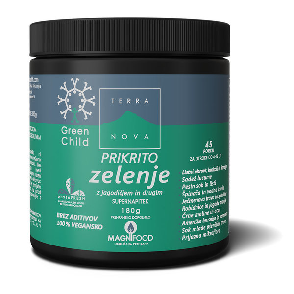 Terranova prikrito zelenje za otroke, prah za pripravo napitka (180 g)