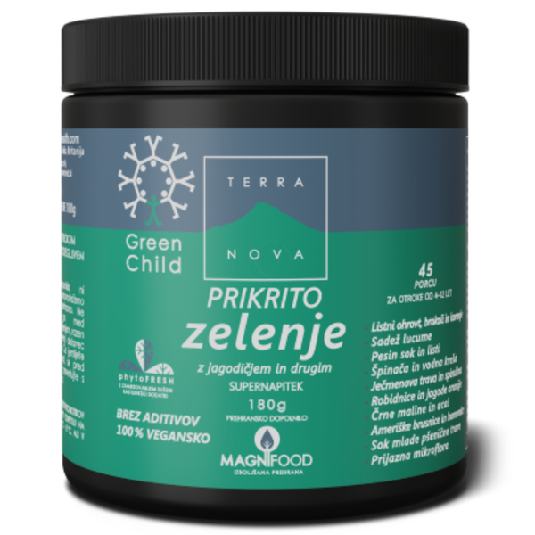 Terranova prikrito zelenje za otroke, prah za pripravo napitka (180 g)