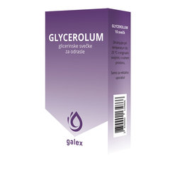Glicerinske svečke Glycerolum - za odrasle (10 svečk)