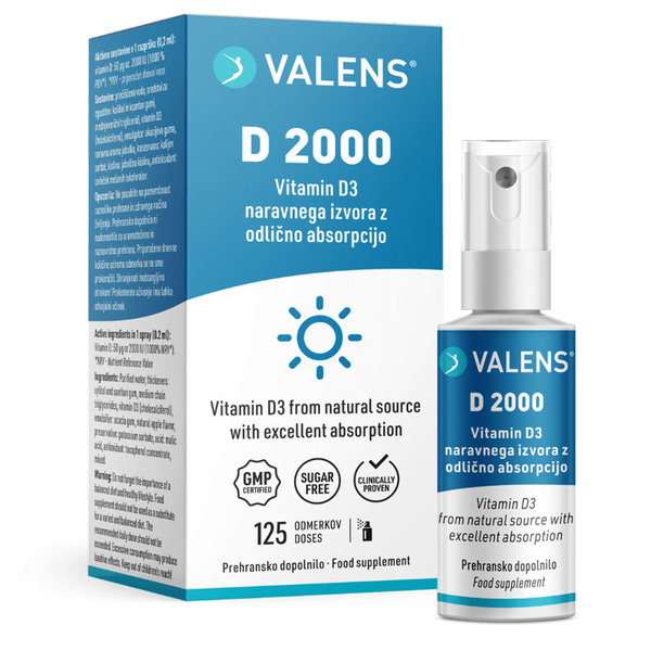 Valens vitamin D 2000, ustno pršilo (25 ml)