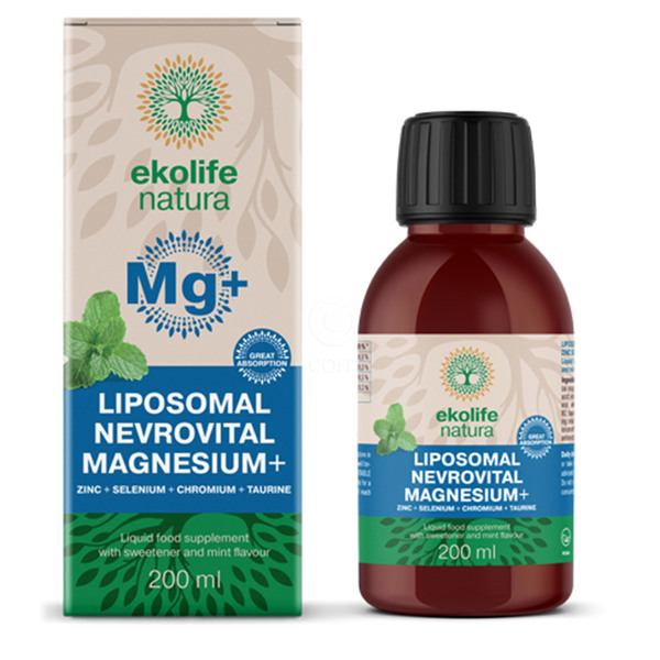 Ekolife Natura Nevrovital liposomski Magnezij+, tekočina (200 ml)