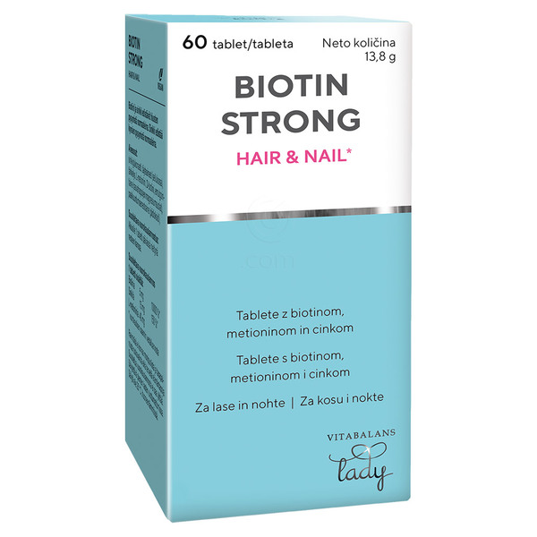Biotin Strong Vitabalans Lady, tablete za lase in nohte (60 tablet)