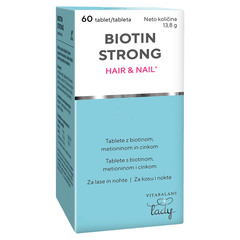 Biotin Strong Vitabalans Lady, tablete za lase in nohte (60 tablet)