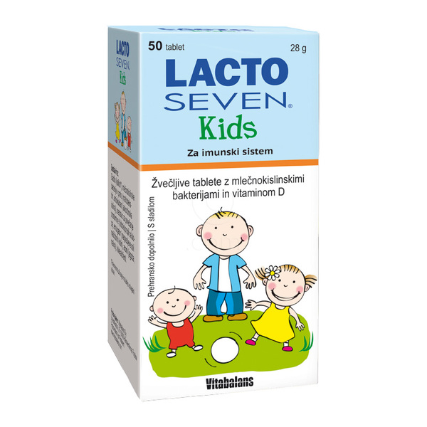 Lactoseven Kids, 50 žvečljivih tablet