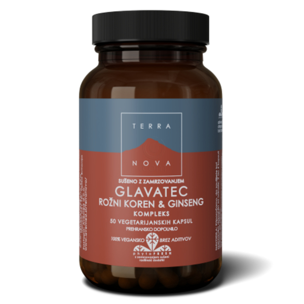 Terranova Glavatec, Rožni koren in Ginseng kompleks, 50 kapsul