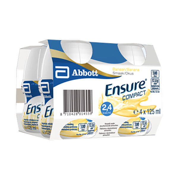 Ensure Compact, banana (4 x 125 ml)