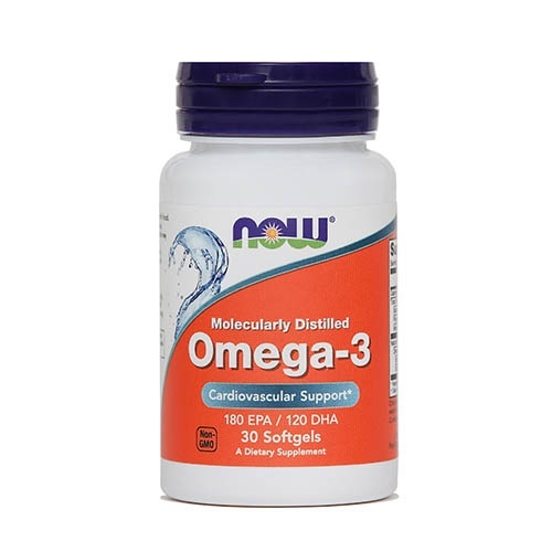 Omega-3 1000 mg NOW, 30 mehkih kapsul