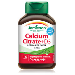 Jamieson Kalcijev Citrat z Vitaminom D3, 120 tablet 