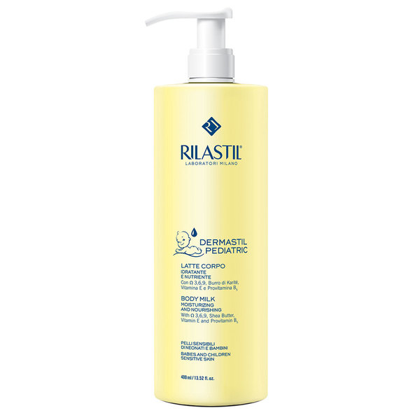 Rilastil Dermastil Pediatric, mleko za obraz in telo - plastenka s pumpico (400 ml) 