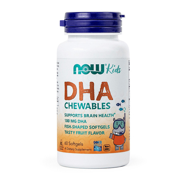 DHA NOW 100 mg, 60 žvečljivih kapsul za otroke