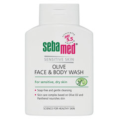 Sebamed, gel za umivanje obraza in telesa z olivnim oljem (200 ml)