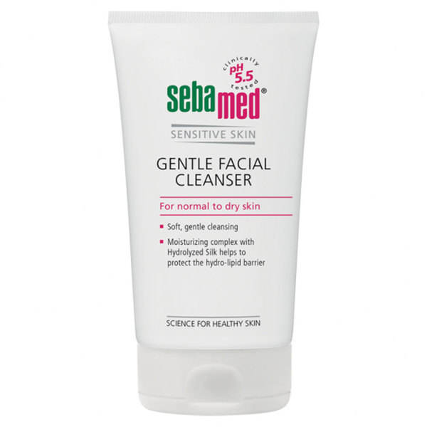 Sebamed nežni gel za umivanje obraza za normalno do suho kožo (150 ml)
