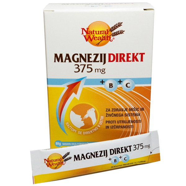 Natural Wealth Magnezij Direkt 375 mg, vrečke (20 vrečk)