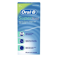 Oral-B Superfloss, zobna nitka (50 nitk)