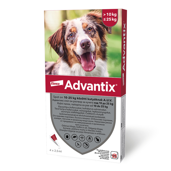 Advantix 250, raztopina za pse od 10 do 25 kg (4 x 2,5 ml)