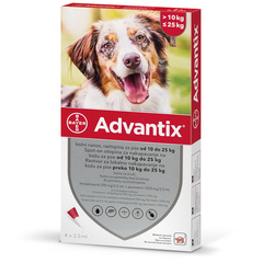 Advantix 250, raztopina za pse od 10 do 25 kg (4 x 2,5 ml)
