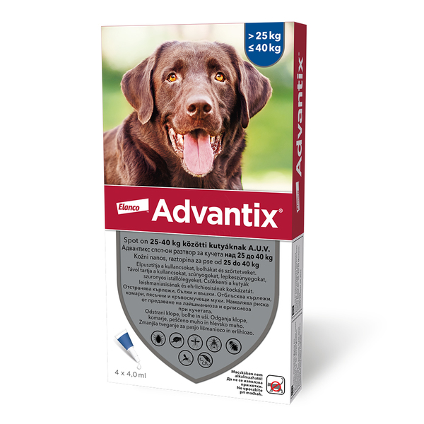 Advantix 400, raztopina za pse od 25 do 40 kg (4 x 4,0 ml)