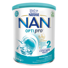 NAN Optipro 2, nadaljevalno mleko za dojenčke in majhne otroke - 800 g