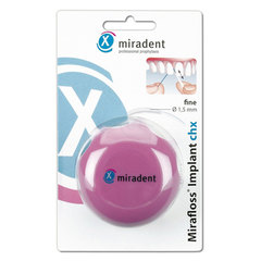 Miradent Mirafloss Implanth CHX, zobna nitka s klorheksidinom - 1,5 mm 