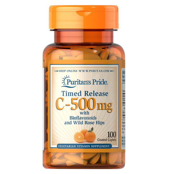 Puritan's Pride Vitamin C - 500 mg, tablete s podaljšanim sproščanjem (100 tablet)