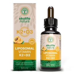 Ekolife Natura liposomski vitamin K2 in D3 brez etanola, tekočina (60 ml)