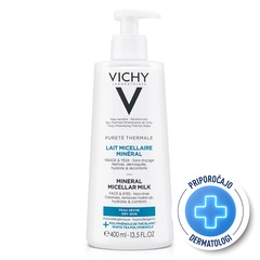 Vichy Purete Thermale, mineralizirano micelarno mleko za suho kožo (400 ml)