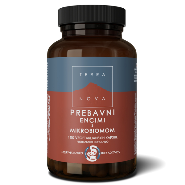 Prebavni encimi z mikroorganizmi Terranova, 100 kapsul