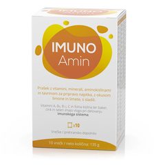 Imuno Amin, prašek za pripravo napitka z okusom limone in limete (10 vrečk)