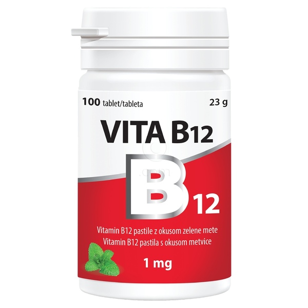 Vitabalans vitamin B12 1000 μg, žvečljive tablete (100 tablet)