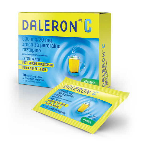 Daleron C 500 mg/20 mg zrnca za peroralno raztopino - 10 vrečk