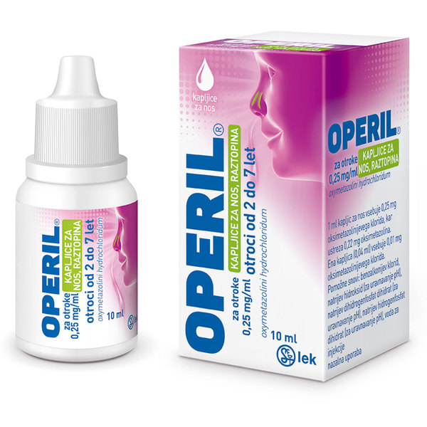 Operil za otroke 0,25 mg/ml kapljice za nos, raztopina (10 ml)