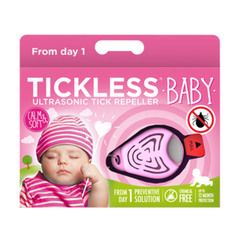 Tickless Baby & Kid, ultrazvočni odganjalec klopov za dojenčke in otroke (roza)