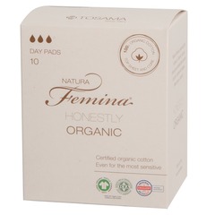 Natura Femina Organic, dnevni vložek s krilci (10 vložkov)