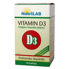 Nutrilab Vitamin D3, vegetarijanske kapsule (90 kapsul) 