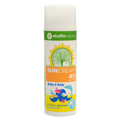 Ekolife Natura Kids, sončna krema za zaščito pred soncem za dojenčke in otroke - ZF 45 (50 ml)