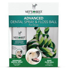 Vet's Best Advanced Dental, pršilo (120ml + zobna nitka (igrača))
