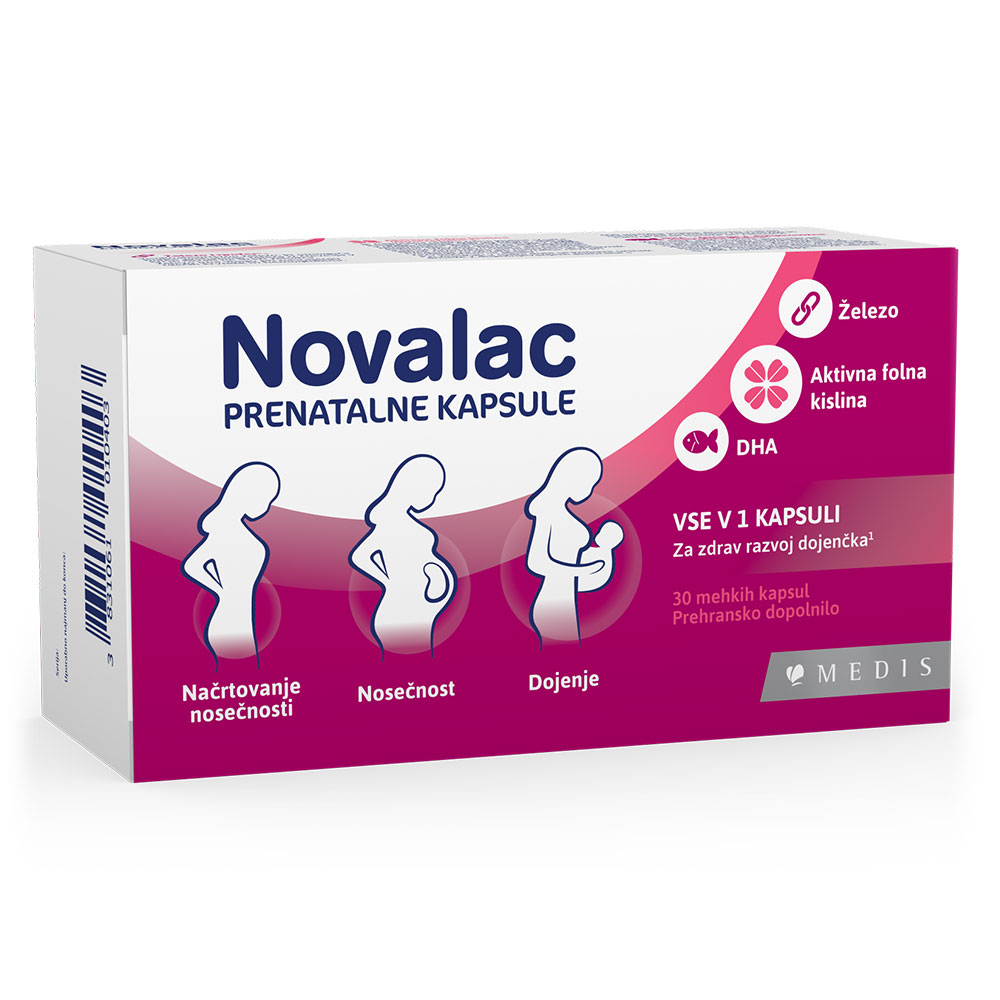 Novalac kapsule s folno kislino (Novalac Prenatal 30 kapsul)