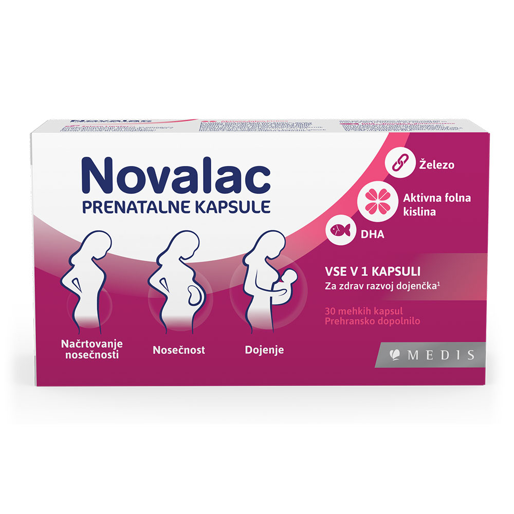 Novalac kapsule s folno kislino (Novalac Prenatal 30 kapsul)