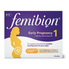 Femibion 1, tablete za podporo v nosečnosti do 12. tedna (28 tablet)