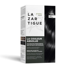 Lazartigue, veganska barva za lase - intenzivno črna 1.00 (1 komplet)